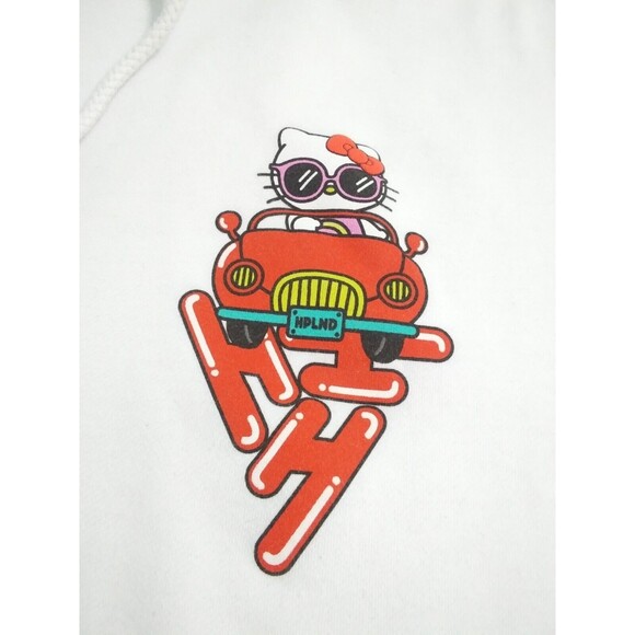 Hello Kitty Size Large Hypland X Car Break Sanrio White Hoodie Sweatshirt - Picture 4 of 12